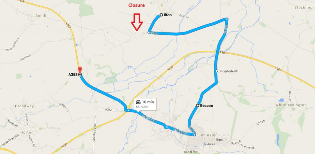 Cad green road closure ilminster diversion