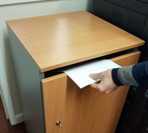 Shredding cabinet from Chudley Moving